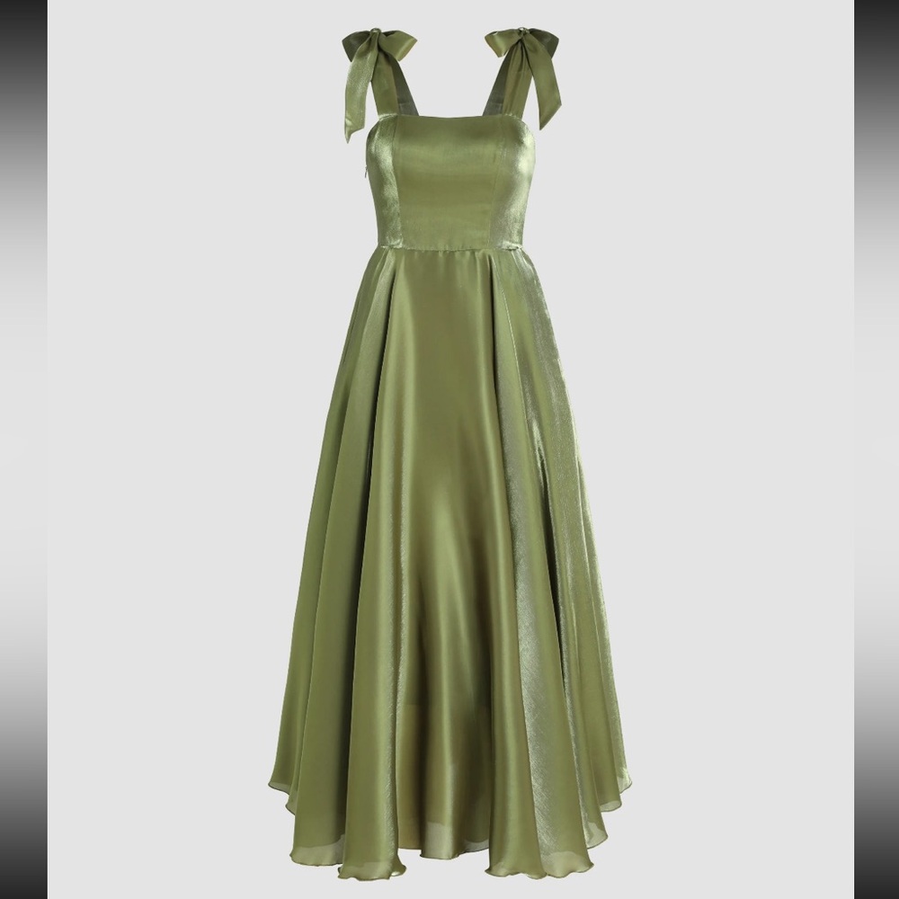 NWOT Cider Satin Green Dress